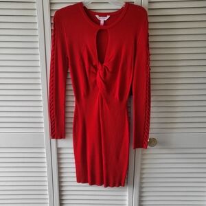 No Boundaries Red Knotted Midi Dress